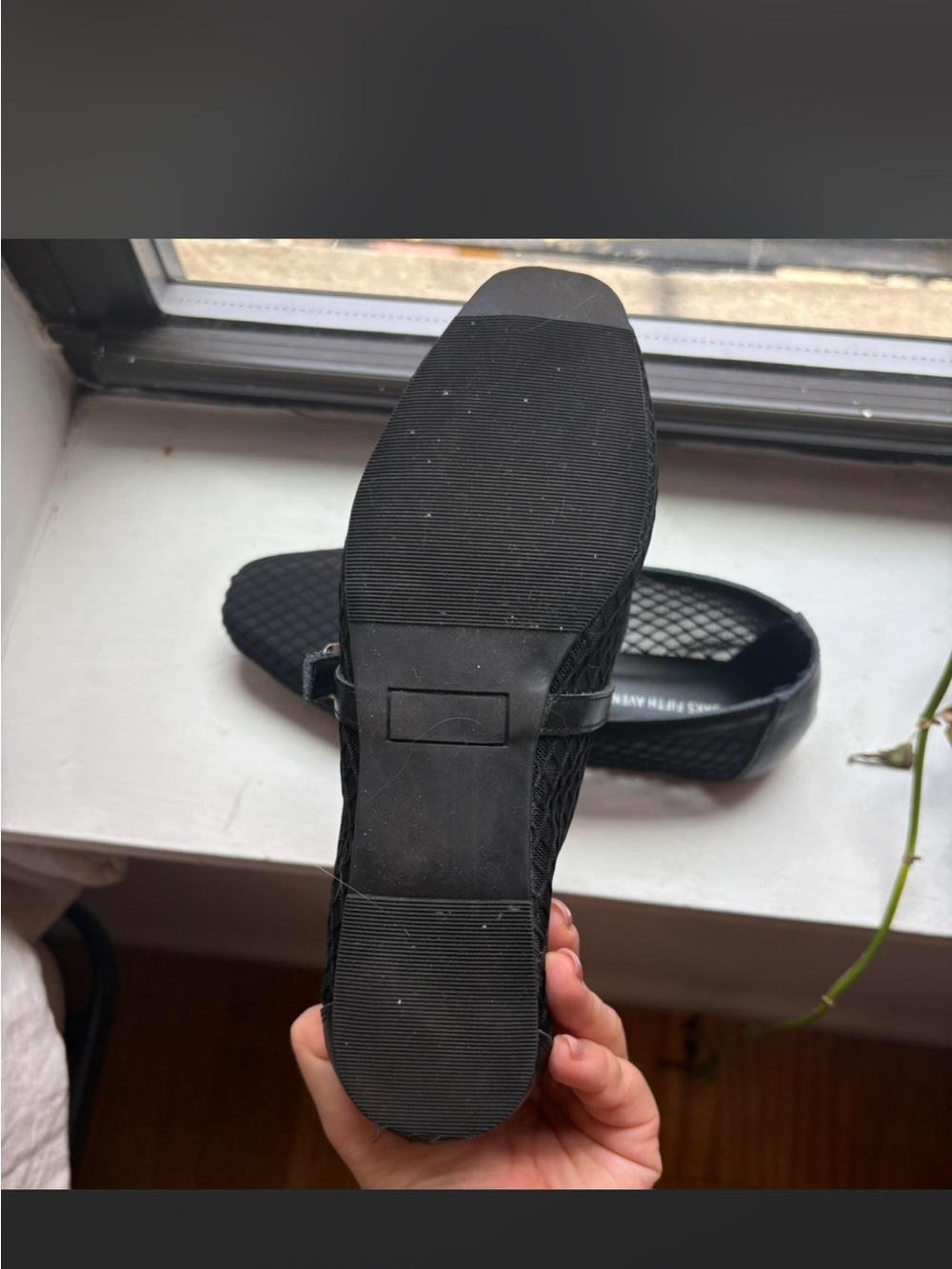 Saks Fifths mesh black ballet flats - Picture 3 of 3